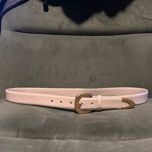 Anthropologie western Cream Belt with Gold Buckle